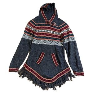 Women's Artesania Edm  Alpaca Peruvian Hoodie, Size L (runs small), Charcoal